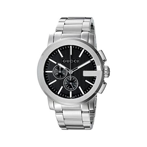 gucci men's ya101204 analog display swiss quartz black watch